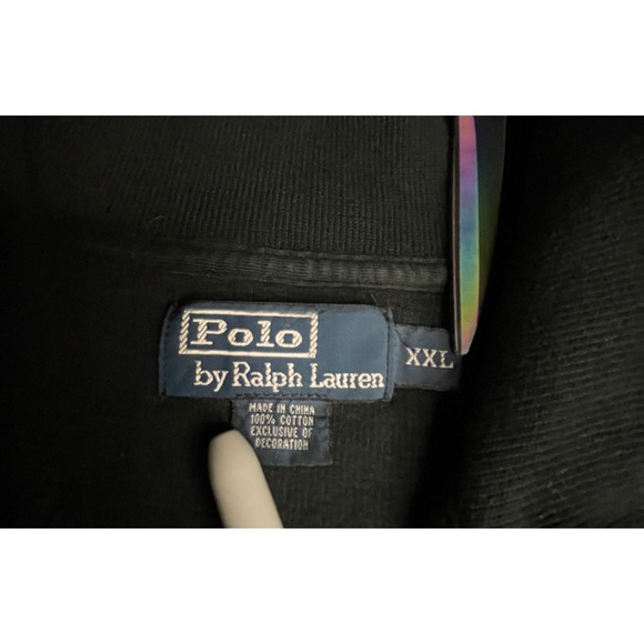 Polo Ralph Lauren Mens XXL Black Ribbed Full Zip Cotton Sweater Red Pony Logo - Picture 3 of 9